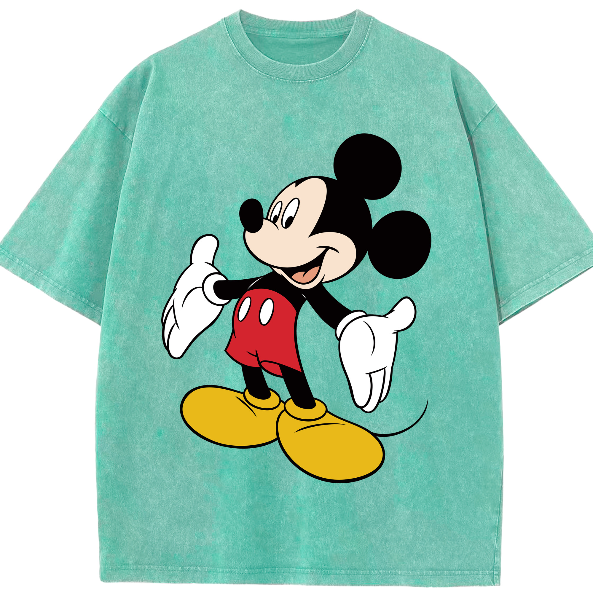 （画像用） ミッキーマウス Mickey Mouse 綿100% ヴィンテージ風 半袖Tシャツ（フロントプリント）